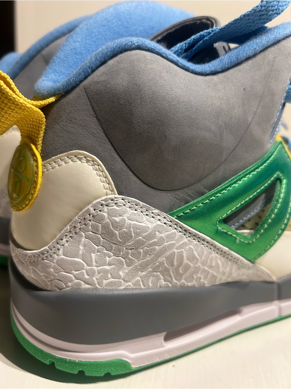 Air Jordan Multi-Color Spizike - Blue, Gray, Green, Yellow, Men’s Size 13